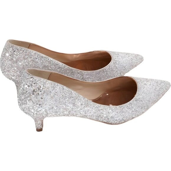 Badgley Mischka Madison II Champagne Glitter Pumps Women's US 8 - Picture 3 of 6